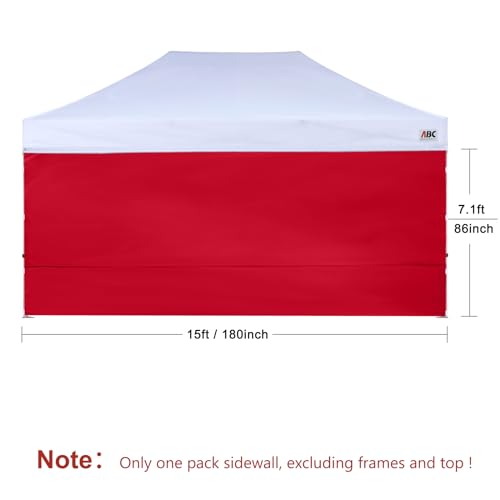Image of ABCCANOPY Instant Canopy SunWall 10x15 FT No Frame or Top, Red