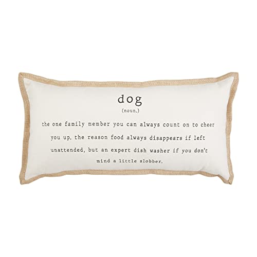 Mud Pie Dog Jute Pillow, 22" X 11", Definition #TOP15