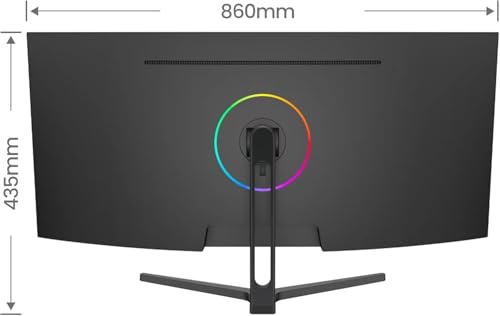 Display PC Gaming curvo da 34 pollici 165 Hz,Monitor PC WQHD 3440 x 1440,1 ms VRB, 2 x HDMI 2.0, DP 1.4,100 Hz & Display Port 165 Hz,VESA 75 x 75 mm Regolabile in altezza, FreeSync Premium - Monitor - Immagine 7