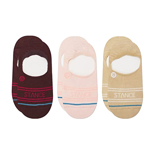 Stance Adult Basic No Show Socks [3 Pack] Socks (Medium, Burgundy)