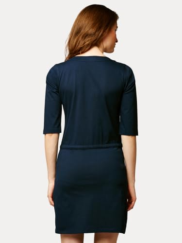 Image of Miss Chase Women's Comfortable Round Neck Sleeveless Striped Midi Bodycon Dress with Zipper