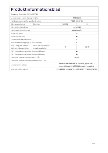 255/45WR20 Michelin Tl Ps Ev Acoustic Xl 105W - 5
