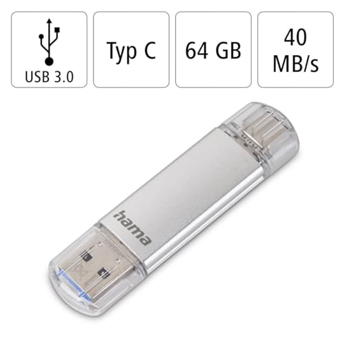 Clé USB C 64Go Hama Laeta double connectique Type-A pour PC et smartphone - 4
