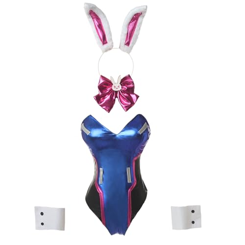Nuoqi Dva Cosplay Costume Dva Costume Anime Girl One Piece Suit Blue XL