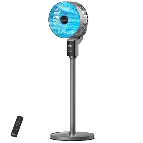 Air Pro 12" Pedestal Fan SmartVoice™ & Remote Control 3D Oscillation 12 HR Timer Quiet Copper Motor Air Cooling & Circulator Height Adjustable Fan- Small Fan with 6 Speeds 4 Modes Office Home Bedroom