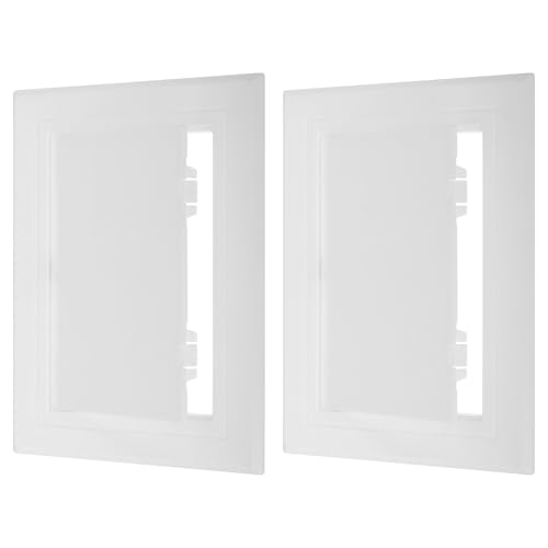 PATIKIL Panneau d'accès amovible à charnière 6 x 4 pouces (145 x 95 mm) 2 portes d'accès plomberie en ABS cache-trou mural facile pour cloisons sèches plomberie câblage blanc