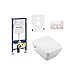 Produktbild Geberit Duofix Vorwandelement, V&B Combi-Pack Architectura Eckig, DirectFlush WC Spülrandlos Komplettset + Deckel Softclose, Ceramicplus Drückerplatte eckig weiss
