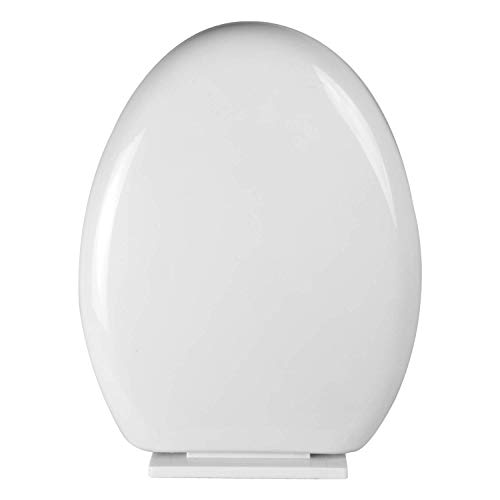 ELEGANT-CASA-Ivory-Colour-2082-Soft-Closing-Elongated-PP-Seat-Cover-Commode-Cover-46-x-36-cm-Adjustable-Hinges-Hole-distance-from-13-18CM-Ivory-Colour Commode Cover