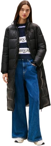 Image of Tommy Jeans Women's Tjw Maxi Pckbl Hood Ess Puffer Dw0Dw21614 Coat, Black (Black), M