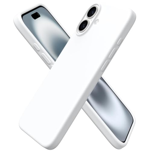 ORNARTO Case for iPhone 16 Plus Liquid Silicone iPhone 16 Plus 6.7 Inches Soft Case Multi-layer Protection Anti-scratch and Shockproof Slim Case with Microfiber Lining White