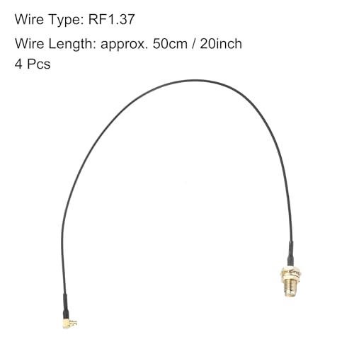 Cable MMCX macho a SMA hembra uxcell de 20 pulgadas y baja pérdida RF1.37 3