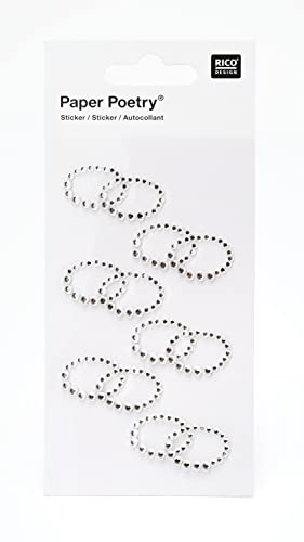 Stickers « Alliances entrelacées », strass, 6 pc.