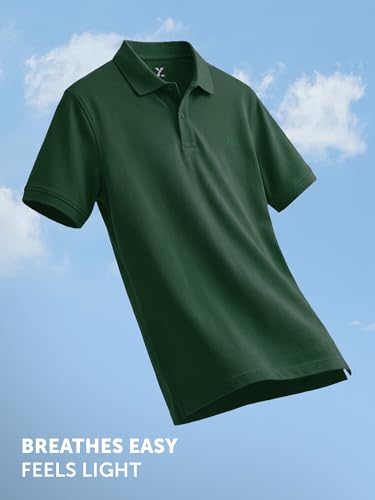 Image of XYXX Men's Nova 100% Combed Cotton Regular Fit Polo T-Shirt
