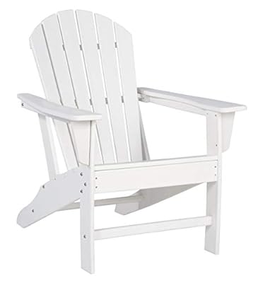 Signature Design by Ashley Sundown Treasure Outdoor Patio HDPE Weather Resistant Adirondack Chair, White