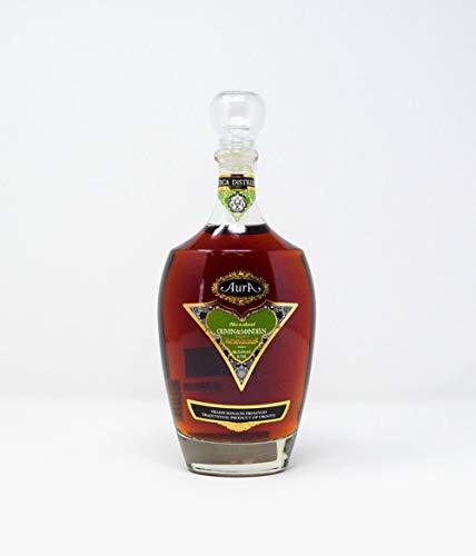 Rakija Aura Edelbrand Olive & Mandel 0,7l 25,8% alc. Istrien Brandy Marzipanalkohol ähnelt dem Geschmack von Amaretto, weist aber im Abgang die Bitterkeit von Oliven auf Cover