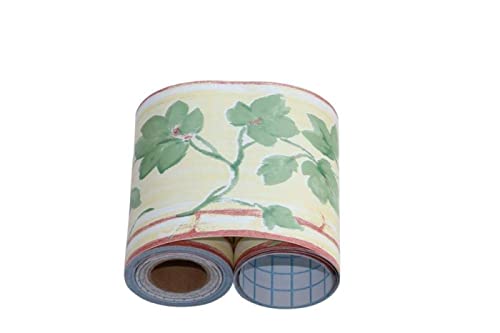 WYLNEP Bordure de papier peint Feuilles vertes Décoration murale amovible Frise Murale Autocollant en PVC imperméable Plinthe Autocollant 10X1000CM
