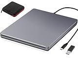 Guamar External CD/DVD Drive,USB 3.0 Type C CD DVD +/-RW Burner CD ROM External Drive Slim Optical Disk Reader Writer DVD Player for Laptop PC Desktop Mac Windows 11 MacBook Computer