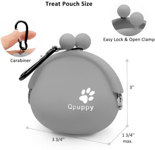 Qpuppy Dog Treat Training Pouch Fashion Portable Small Dog Training Treat Pouch Treat Pouches for Pet Training Coin Purse Silicone Coin Pouch Key Case black Grey 2pcs  Cucciolini Doodles Qpuppy dog treat training pouch fashion portable small dog training treat pouch treat pouches for pet training coin purse silicone coin pouch key case black grey 2pcs   cucciolini doodles