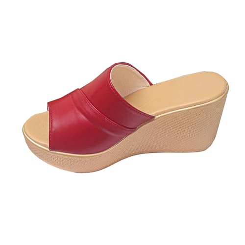 Women's Summer Wedge Slippers Open Toe Casual Sandals Comfortable Beach Walking Shoes Lightweight Platform Design for Travel and Daily Wear
