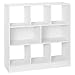 WOLTU Estantería para Libros de Estilo Nórdico Librería de Exposición Moderna Estante de Pared Decorativo para Sala de Estar, Oficina Gabinete para Archivos Libro CDs Plantas Blanco SK021ws
