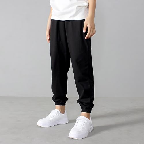 BILIKEYU Boys Sport Cotton Active Jogger Sweatpants Elastic Waist Solid Color Pull On Outdoor Athletic Trouser2