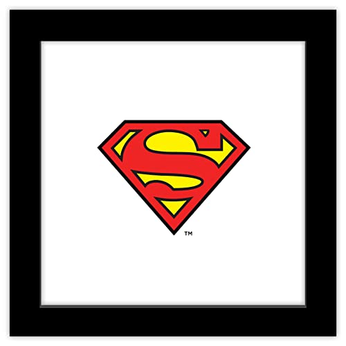 Superman affiche murale classique avec logo S-Shield noire 30x30