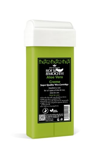 Aloe Vera Creme Wax Cartridge for Hair Removal - 100g Roll-On Depilatory Wax by Eternal Beauty | For All Skin & Hair Types | Vegan, Easy to Use, Professional Waxing Refill for Wax Heater