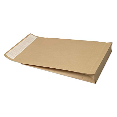 10 Pochettes KRAFT ARMÉ avec soufflet de 5 cm 26 x 33 cm 135 g kraft renforcé Brun auto adhésive sac A4 soufflet de 50mm 260 x 330 mm armé blond enveloppe pochette expédition solide indéchirable