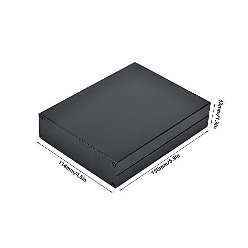 Caja de aluminio para proyectos electrónicos 33x114x150 mm negra miniatura 7