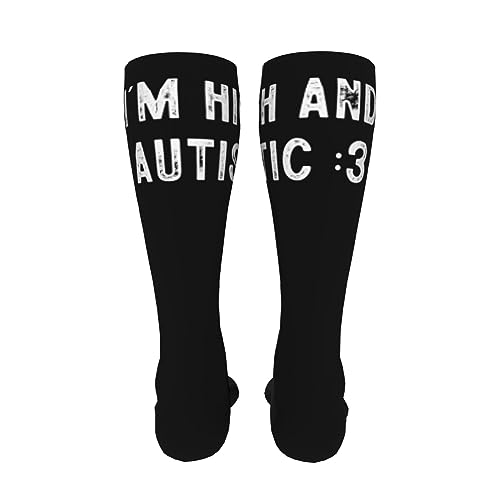 I'M High And Autistic 3 Knee High Socks For Women Long Tube Socks Athletic Compression Socks Unisex High Socks Girls4