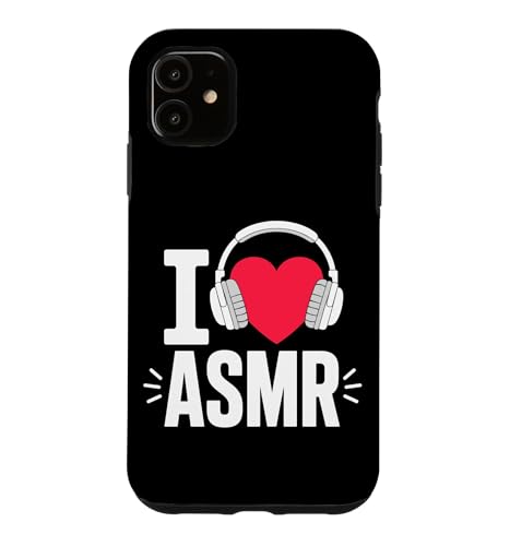 I Love ASMR �L���[�g �n�[�g �w�b�h�z�� �I�[�f�B�I �����b�N�X �X�}�z�P�[�X iPhone 11 �p