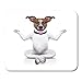 Produktbild Mauspad Lustige weiße Meditation Yoga Hundesitzen Entspannt mit glücklichem Gesicht Tierharmonie Bürobedarf Mauspad Zoll Zoll Mousepad
