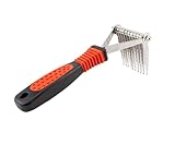 PUREPET Pro Dog Grooming Undercoat Deshedding Pin Rake Combs Fur and Coat Control (10 Blade Dematting Rake)