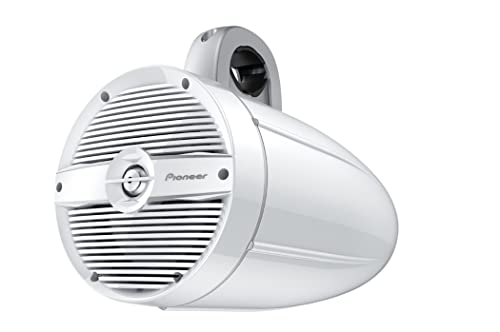 Image of PIONEER TS-ME770TC 7.7 inch Wakeboard Tower Speakers (Pair, White Classic Design) - 250W, RGB LED Lighting, Water Resistant Marine Speaker System Upgrade for Boats and Other Outdoor Audio Systems
