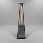 REALGLOW Real Flame Outdoor Pyramid Patio Heater in Grey Rattan - 13KW Propane Gas Standing Floor Heater for Outdoors & Gardens - Outside Space Heating for Decking, Home Garden & Gazebo