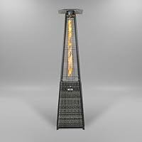 REALGLOW Real Flame Outdoor Pyramid Patio Heater in Grey Rattan - 13KW Propane Gas Standing Floor Heater for Outdoors & Gardens - Outside Space Heating for Decking, Home Garden & Gazebo