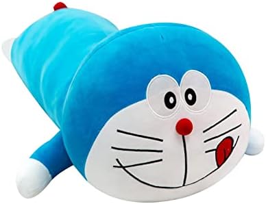 JKYP Lovely Doraemon Plush Toy Cushion Standing Next to me Filled Cartoon Animation Doll Soft cat Animal Pillow Children's Girl Gift 60cm, Blue, 23.62 inchs