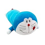 JKYP Lovely Doraemon Plush Toy Cushion Standing Next to me Filled Cartoon Animation Doll Soft cat Animal Pillow Children's Girl Gift 60cm, Blue, 23.62 inchs