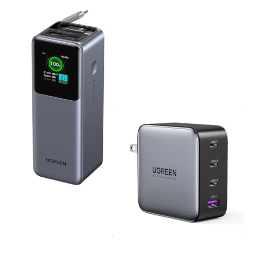 UGREEN Combo Power Bank 165W y Cargador GaN 100W