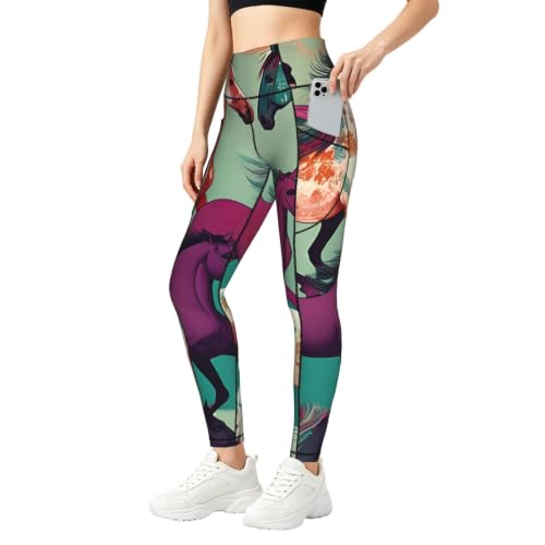 Leggings con estampado de caballos y conjunto deportivo de mujer EKPASVC