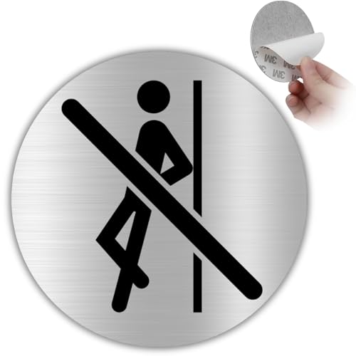 LEIASA | Señal Adhesiva No Apoyarse - Diámetro Ø 100 mm - Grosor 0.8 mm - Aluminio - Rótulo de Prohibido Apoyarse - Signo No Apoyarse - Cartel Adhesivo 3M No Recargarse - Señal No Apoyarse