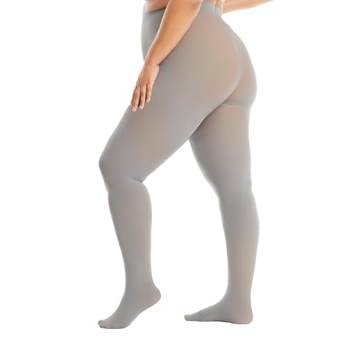 Image of Frola Plus Size Tights for Women Semi Opaque Control Top High Waist Stockings 60 Denier Women's Pantyhose 2X 3X 4X 5X