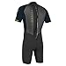 O'Neill Youth Reactor-2 2mm Back Zip Short Sleeve Spring Wetsuit, Lightweight Warmth and Flexibility for All Water Activities, Black/Slate, 8