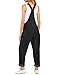 luvamia Women's Casual Adjustable Denim Bib Overalls Jeans Pants Fashion Loose Overall Jumpsuits Black Size X-Large
