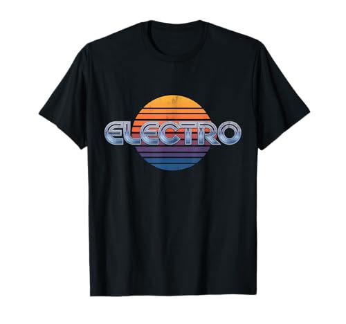 Vintage Electro 1980'S Retro Sunset Breakdancing Style T-Shi