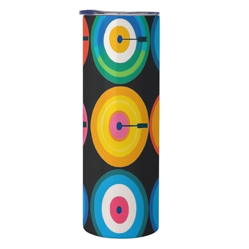 CIMOXDERRT Colorful Targets Stainless Steel Skinny Tumbler Vacuum Travel Mug Hot Cold Drinks Cup 20oz