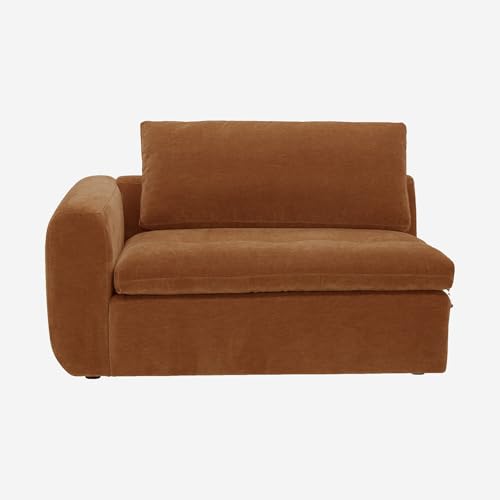 Habitat - Module d'angle Gauche 2 Places en Tissu - Marron Noisette Ameria