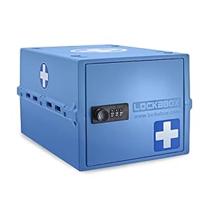Lockabox One™ | Compacte en hygiënische afsluitbare doos voor voedsel, medicijnen en thuisveiligheid (Medi Blue)