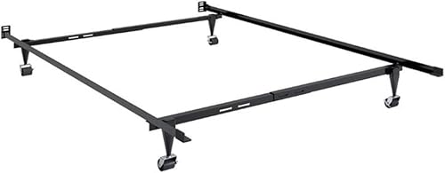 Atlin Designs Marco de cama ajustable de metal tradicional individual a matrimonial en negro