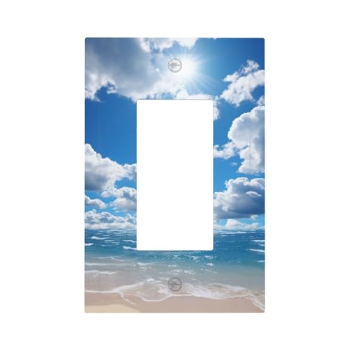 Sky and White Cloud �E�H�[���v���[�g �������C�g�X�C�b�`�J�o�[ 1�M�����O�R���Z���g�J�o�[ �W���T�C�Y 5�C���` x 3�C���` �v���O�J�o�[ �d�C�X�C�b�`�v���[�g �z�[���f�R���[�V���� �Q�� �L�b�`���p